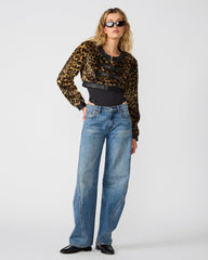 FELICITEY Leopard Faux Fur Cropped Women's Jacket | Steve Madden