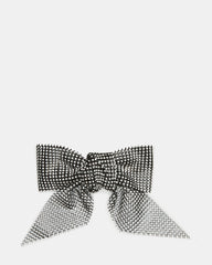 RHINESTONE MESH HAIR BOW Black/Silver | Women's Lux Rhinestone Mesh Hair Bow | Steve Madden