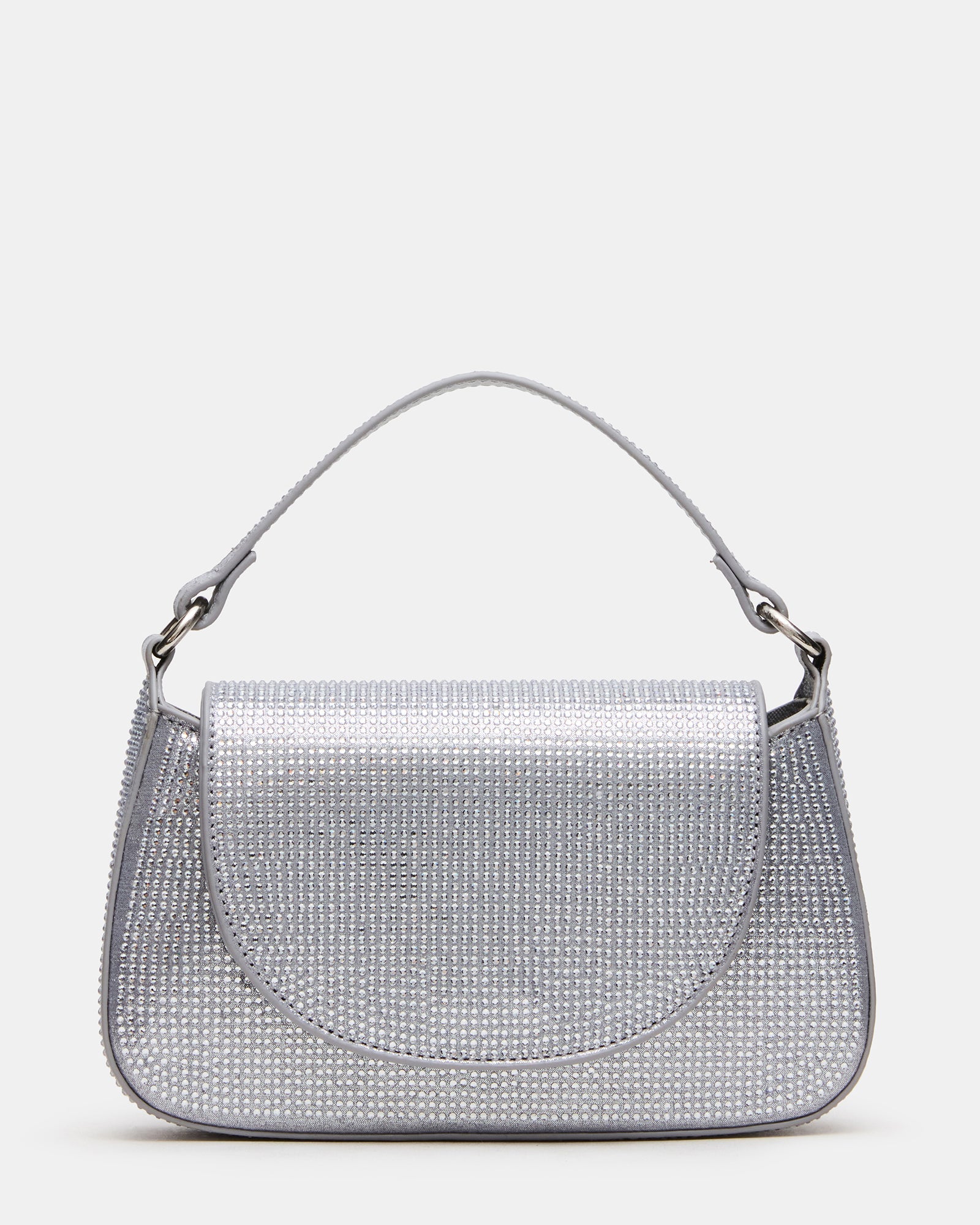 JORDIN Silver Embellished Rhinestones Top-Handle Handbag | Steve Madden