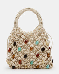 TILDA Multi Beaded Crochet Drawstring Top Handle Handbag | Steve Madden