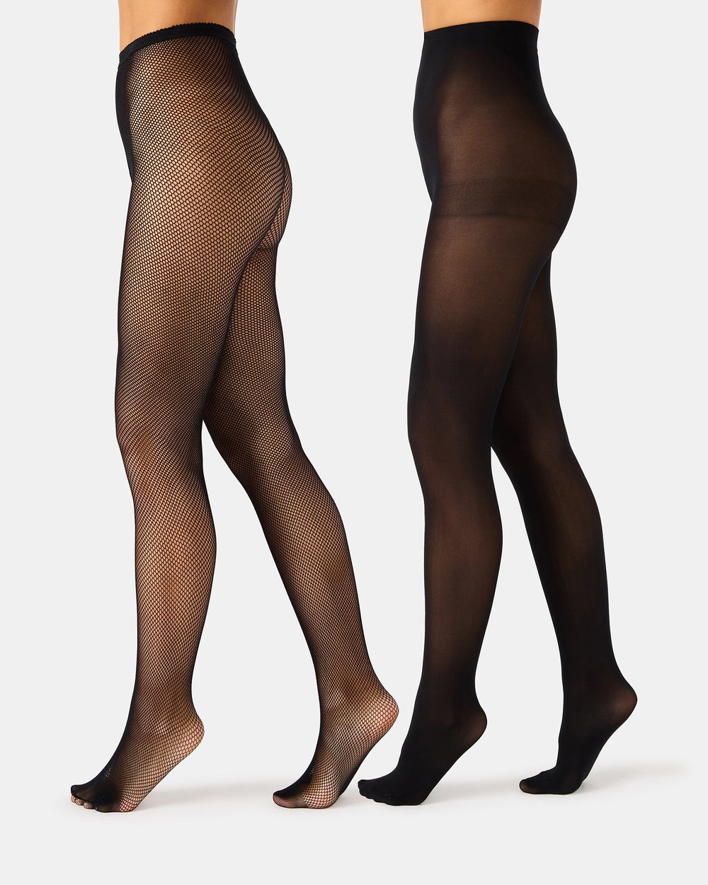 2 PACK MINI FISHNET TIGHT BLACK Women's Footed Sheer Mesh Tights | Steve Madden
