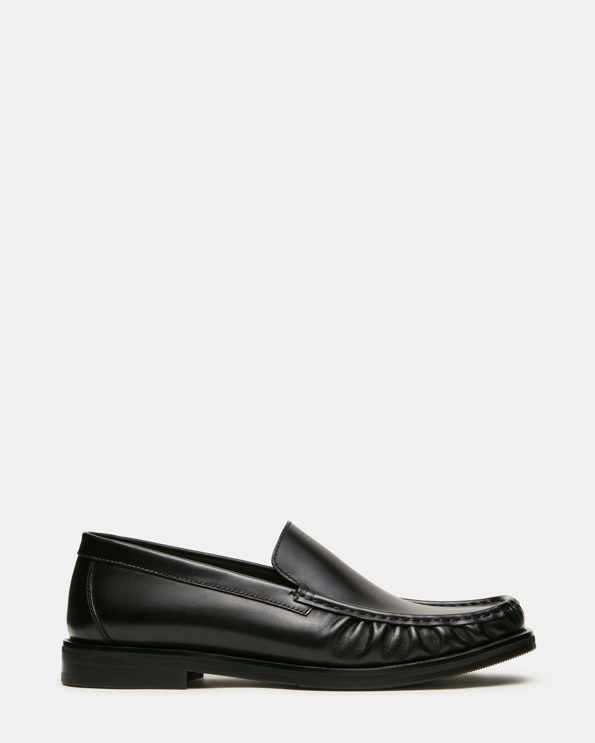 CELESTINO Black Leather Slip-On Square-Toe Scrunched Men's Loafer | Steve Madden
