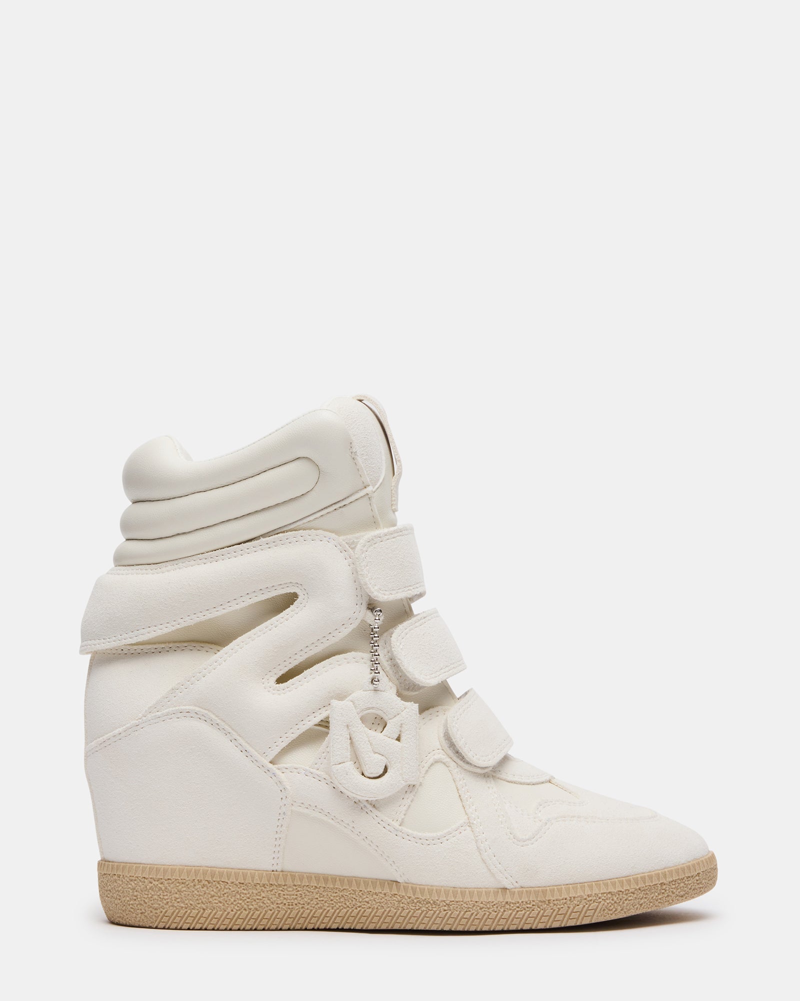MAVIS White Suede High-Top Velcro Women's Sneaker | Steve Madden